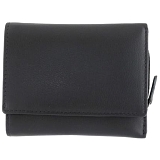 1642 Flap Over Leather Purse with Zip Coin Section
