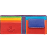 1642 Multi Colour Two Fold Leather Wallet with Coin Pocket (Black)