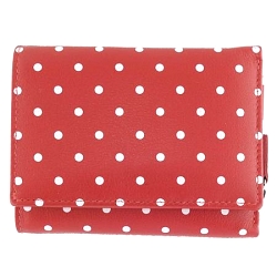 1642 Polka Small Leather Flap Over Purse with Coin Pocket