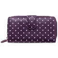 1642 Polka Large Leather Flap Over Purse with Coin Pocket