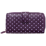 1642 Polka Large Leather Flap Over Purse with Coin Pocket