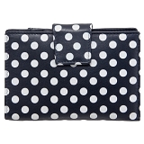 1642 Polka Medium Leather Flap Over Purse with Coin Pocket