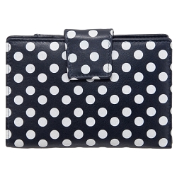 1642 Polka Medium Leather Flap Over Purse with Coin Pocket 1642 Polka Medium Leather Flap Over Purse with Coin Pocket