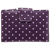 1642 Polka Medium Leather Flap Over Purse with Coin Pocket