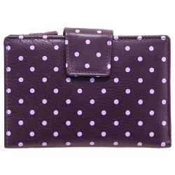 1642 Polka Medium Leather Flap Over Purse with Coin Pocket 1642 Polka Medium Leather Flap Over Purse with Coin Pocket