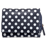 1642 Polka Small Leather Flap Over Purse with Coin Pocket