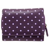 1642 Polka Small Leather Flap Over Purse with Coin Pocket