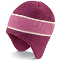Beechfield Mulberry Pink Heavy Gauge Knitted Peru Winter Beanie Cap