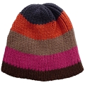 Ichi Multicolour Stripe Heavy Gauge Knitted Winter Beanie Cap