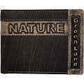 GreenLand Nature Hand Brushed Leather Tri-Fold Wallet with Coin Pouch