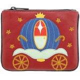 Harness Cinderellas Carriage Zip Top Applique Leather Coin Purse