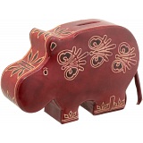 Harness Hand Painted Leather Hippo Money Box