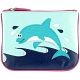 Harness Ocean Dolphin Applique Leather Coin Purse