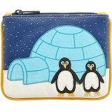 Harness Penguin Zip Top Applique Leather Coin Purse