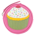 Harness Cupcake Applique Circular Leather Coin Purse