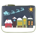 Harness Christmas Scene Applique Leather Coin Purse