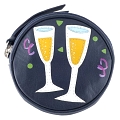 Harness Party Scene Applique Circular Leather Coin Purse