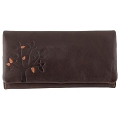 Lyla and Tilly Tree Emboss Large Leather Flap Over Purse