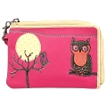 Lyla and Tilly Owl and Moon Applique Leather Wrist Purse