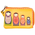 Lyla and Tilly Russian Doll Applique Leather Wrist Purse