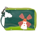Lyla and Tilly Windmill Applique Leather Wrist Purse