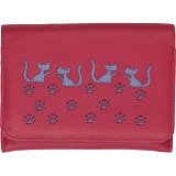 Mala Leather Poppy Cat Medium Flap Over Leather Purse