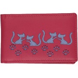 Mala Leather Poppy Cat Leather ID Holder Mala Leather Poppy Cat Leather ID Holder