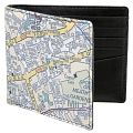 Saffron Hill Bethnal Green London City Map Notecase / Leather Wallet