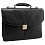 Tumble & Hide Adrano Triple Gusset Leather Briefcase Black