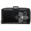 Yoshi Bellerose Flower Applique Leather Zip Round Purse Black