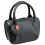 Yoshi Marylebone Dual Zip Around Mini Leather Metallic Grab Bag Gunmetal Black