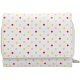 1642 Polka Small Leather Flap Over Purse with Coin Pocket (White)
