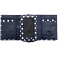 1642 Polka Small Leather Flap Over Purse with Coin Pocket (Navy)