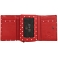 1642 Polka Small Leather Flap Over Purse with Coin Pocket (Red)