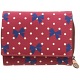 1642 Polka Small Leather Flap Over Purse with Coin Pocket (Bow Print)