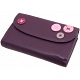 1642 Buttons Applique Large Flap Over Leather Tab Purse
