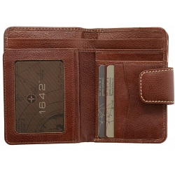 1642 Vachetta Medium Leather Flap Over Tab Purse