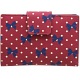 1642 Polka Medium Zip Around Leather Purse (Bow Print)