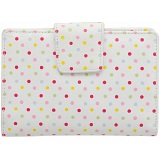 1642 Polka Medium Zip Around Leather Purse (White)