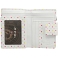 1642 Polka Medium Zip Around Leather Purse (White)