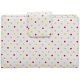 1642 Polka Medium Zip Around Leather Purse (White)