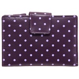 1642 Polka Medium Zip Around Leather Purse (Purple)