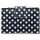 1642 Polka Medium Zip Around Leather Purse (Navy)