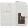 1642 Polka Dots Large Zip Around Leather Purse (White)