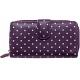 1642 Polka Dots Large Zip Around Leather Purse (Purple)