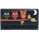 1642 Owl Applique Large Flap Over Leather Purse