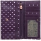 1642 Polka Dots Large Flap Over Leather Purse (Purple)
