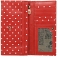 1642 Polka Dots Large Flap Over Leather Purse (Red)