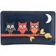 1642 Owl Applique Zip Around Leather Purse