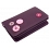 1642 Buttons Applique Large Flap Over Leather Purse Purple